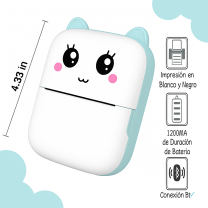 Zeyran – Mini Impresora Térmica sin Tinta | 13 rollos para imprimir
